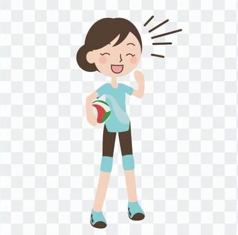 A woman with volleyball A woman with volleyball