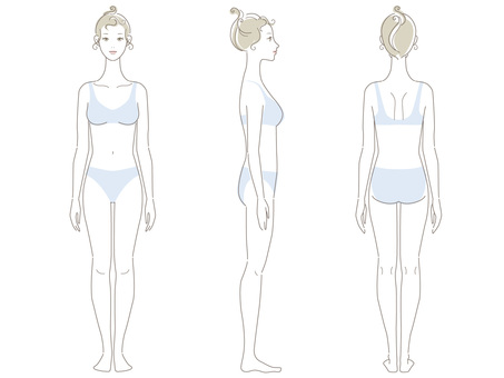 Female_ line drawing _ whole body Female_ line drawing _ whole body