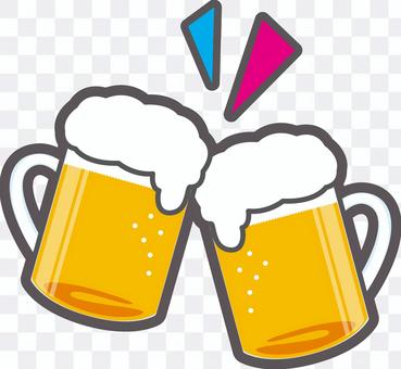 A toast with beer A toast with beer