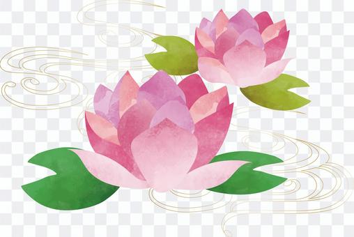 Japanese style handwritten lotus flower Japanese style handwritten lotus flower