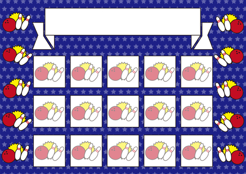 16 Stamp Card_Bowling / Blue 16 Stamp Card_Bowling / Blue