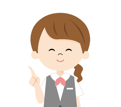 Female receptionist_point Female receptionist_point