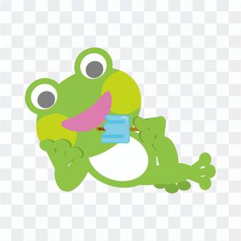 Frog (lying down and eating ice cream) Frog (lying down and eating ice cream)