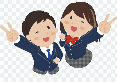 High school student (male / female / peace) High school student (male / female / peace)