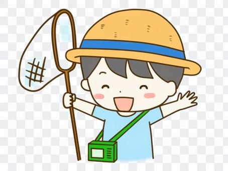 Boy catching insects Boy catching insects