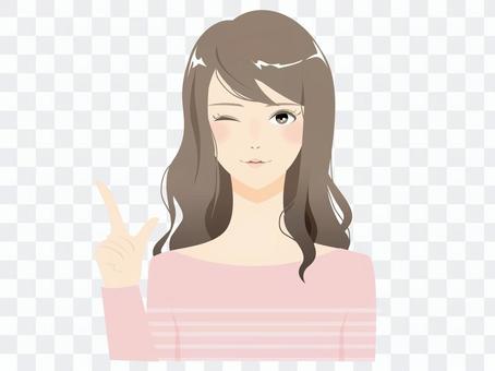 Woman winking Woman winking
