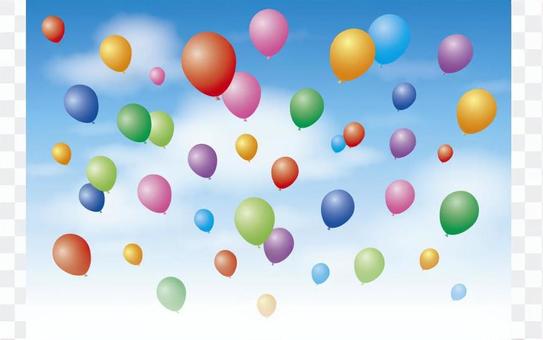 Blue sky and balloons Blue sky and balloons
