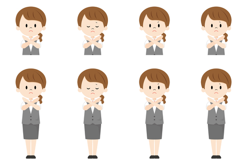 Female receptionist_X mark Female receptionist_X mark