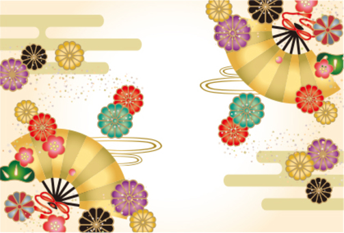 Fan and chrysanthemum card Fan and chrysanthemum card