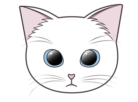 Front-facing cat face (white cat) Front-facing cat face (white cat)