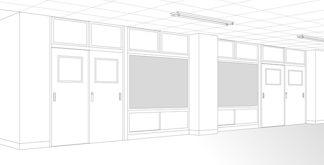 教室廊下階段学校漫画風背景素材 免费下载 Illustac