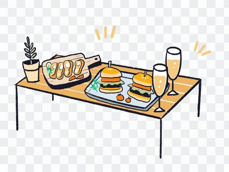 Glamping, outdoor camping meal Glamping, outdoor camping meal