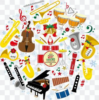 Christmas music illustration set Christmas music illustration set