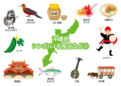 Okinawa symbol and specialty illustration 2 Okinawa symbol and specialty illustration 2
