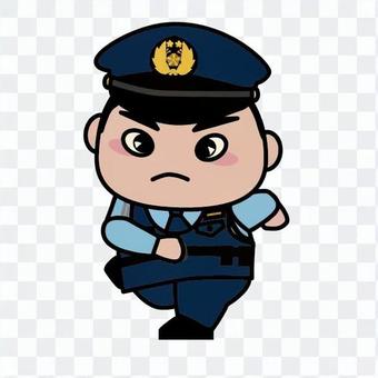 A running police officer A running police officer