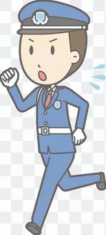 Security guard - Running - whole body Security guard - Running - whole body