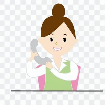 A woman on the phone A woman on the phone