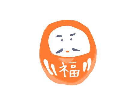 Watercolor style hand-painted Daruma doll illustration Watercolor style hand-painted Daruma doll illustration