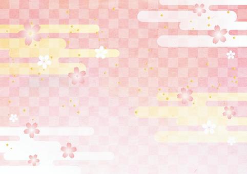 New Year _ Sakura _ Lattice _ Japanese paper background New Year _ Sakura _ Lattice _ Japanese paper background