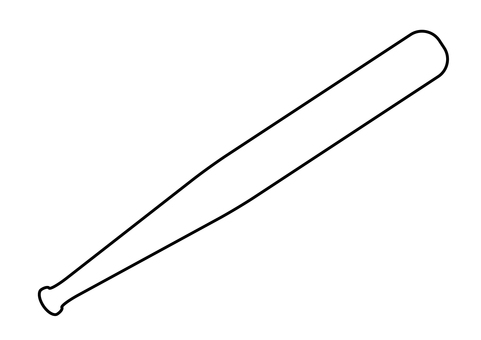 2_Illustration (baseball, line art, bat) 2_Illustration (baseball, line art, bat)