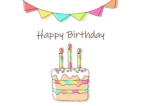 Colorful cake birthday card Colorful cake birthday card