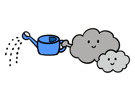 Hand drawn cute rain clouds Hand drawn cute rain clouds
