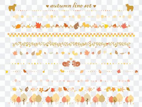Cute hand-painted line set with the image of autumn Cute hand-painted line set with the image of autumn