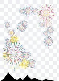 Watercolor-style fireworks display background Watercolor-style fireworks display background