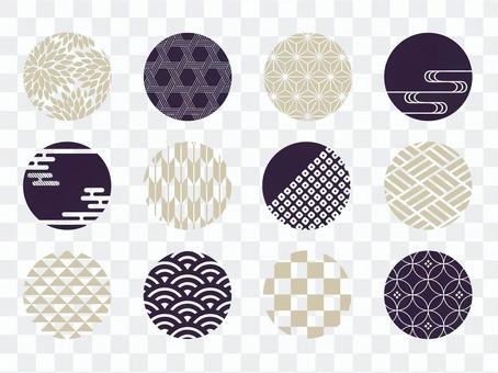 Round material set-Japanese pattern Round material set-Japanese pattern