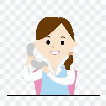 A woman on the phone A woman on the phone