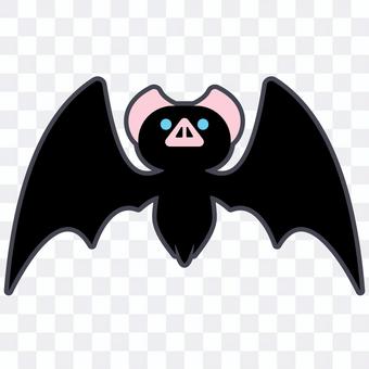 Illustration of a cute bat with spread wings Illustration of a cute bat with spread wings