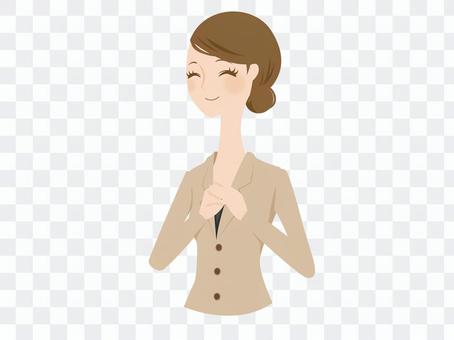A woman with pleasing suit A woman with pleasing suit