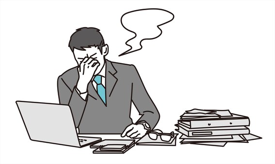 Businessmen who are in trouble with the amount of work Businessmen who are in trouble with the amount of work