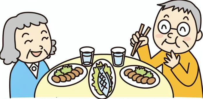Elderly couple meal Elderly couple meal