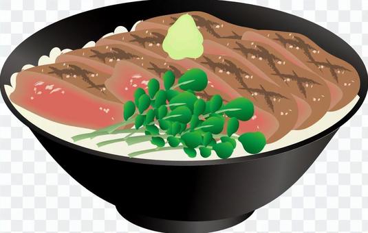 Rice bowl with steak Rice bowl with steak