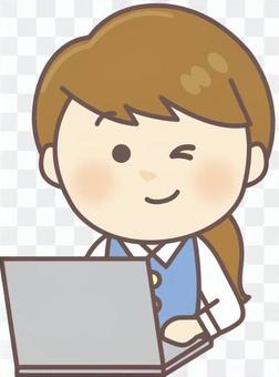 Clerical work women (long sleeve · personal computer) Clerical work women (long sleeve · personal computer)