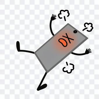 暑さで調子が悪くなるスマホ(縁取りなし) 暑さで調子が悪くなるスマホ(縁取りなし)
