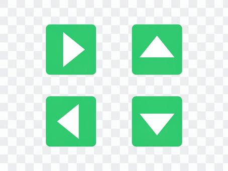 Triangular arrow _ square button (green) Triangular arrow _ square button (green)