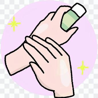 Apply hand cream ② Apply hand cream ②