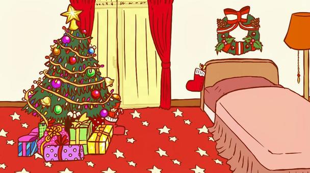 Christmas room (with lace curtain) Christmas room (with lace curtain)