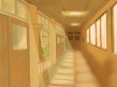 Loose school corridor / evening Loose school corridor / evening