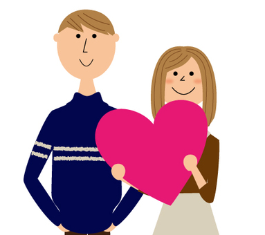 Couple with heart _ Upper body Couple with heart _ Upper body