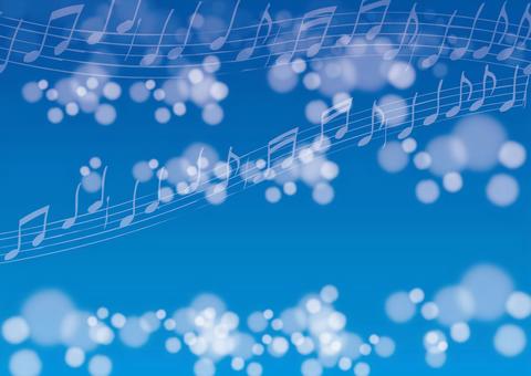 Notes and blue background Notes and blue background