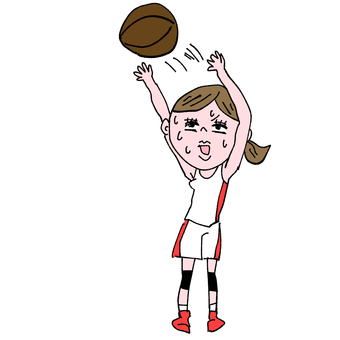 Comical female basketball Comical female basketball