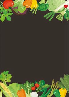Blackboard-style vegetable background frame (vertical type) Blackboard-style vegetable background frame (vertical type)