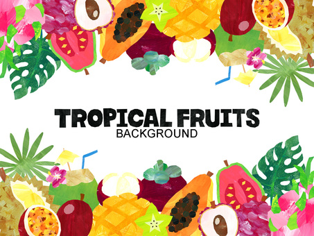 Tropical fruit background / frame Tropical fruit background / frame