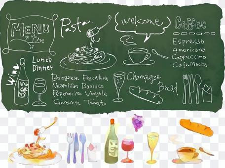 Chalk art cafe style illustration Chalk art cafe style illustration