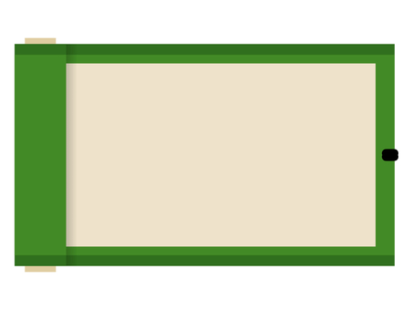 Flat Japanese-style roll frame: green Flat Japanese-style roll frame: green