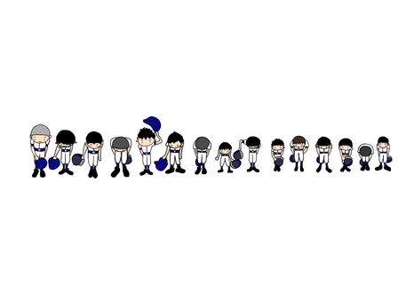 Baseball boys giving a ground greeting Baseball boys giving a ground greeting