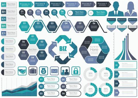 Business infographic set Business infographic set